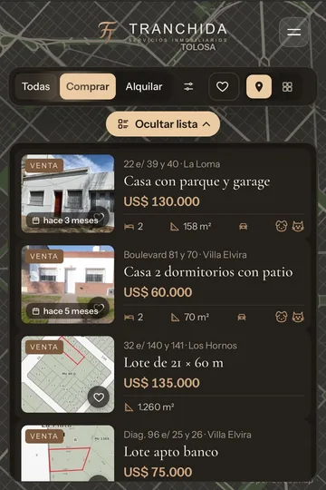 Web de inmobiliaria con buscador y mapa